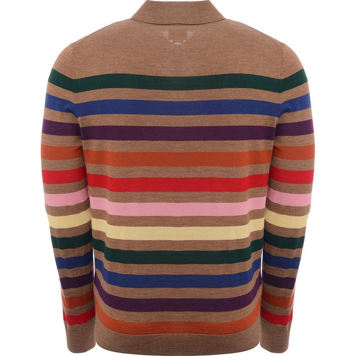 Paul Smith Mens Pullover Ls Polo Shirt in Multicoloured