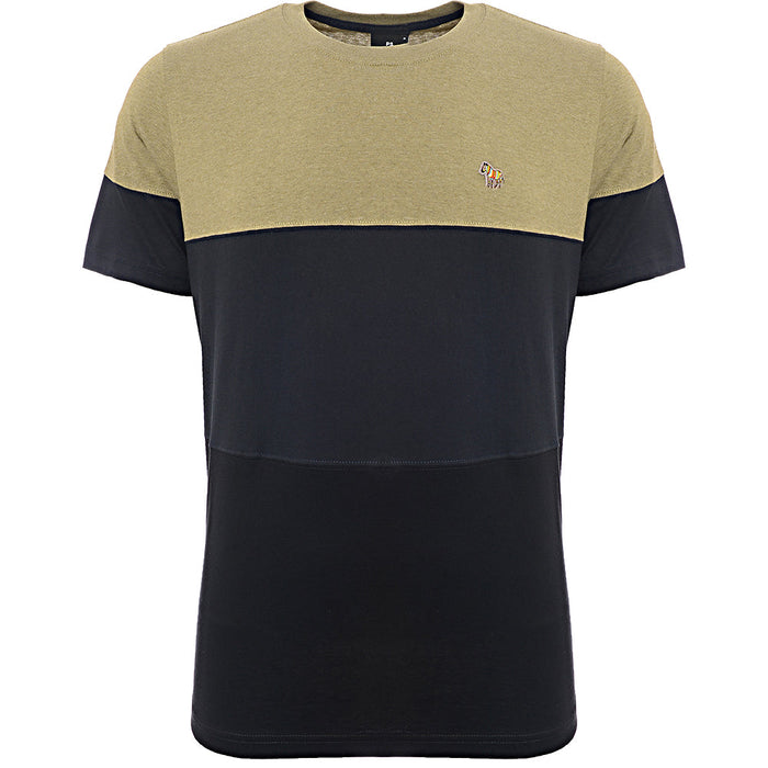 Paul Smith Mens Reg Fit Ss T-Shirt Colour Block in Green