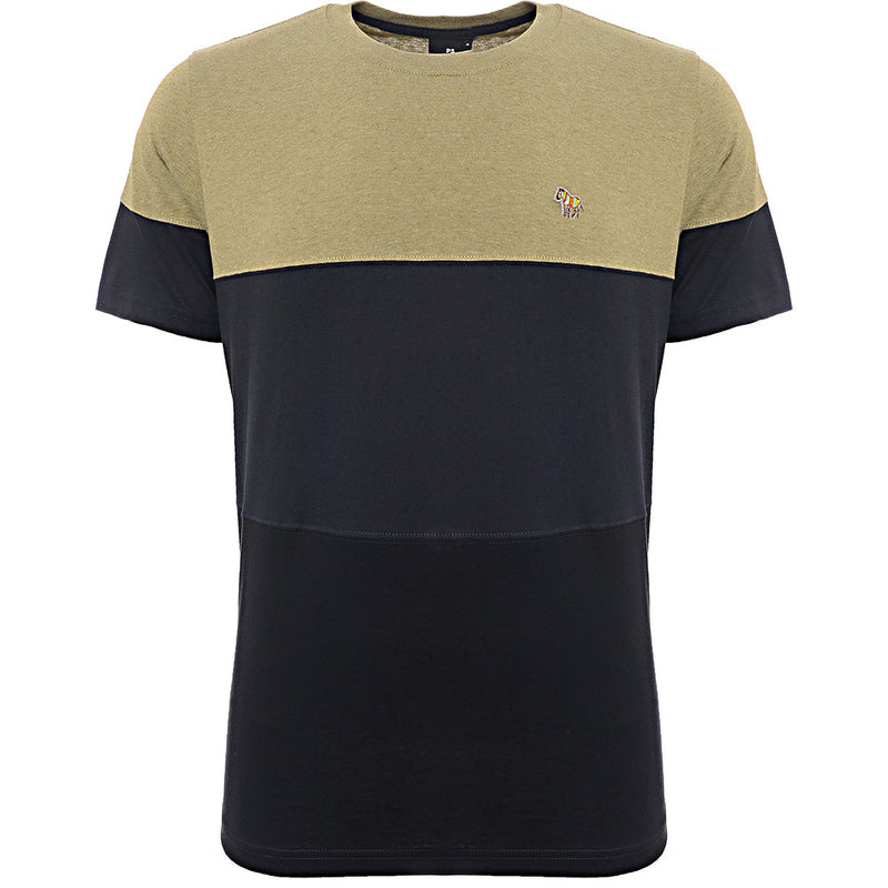 Paul Smith Mens Reg Fit Ss T-Shirt Colour Block in Green