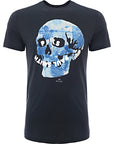 Paul Smith Mens Slim Fit T-Shirt Floral Skull Logo in Blue