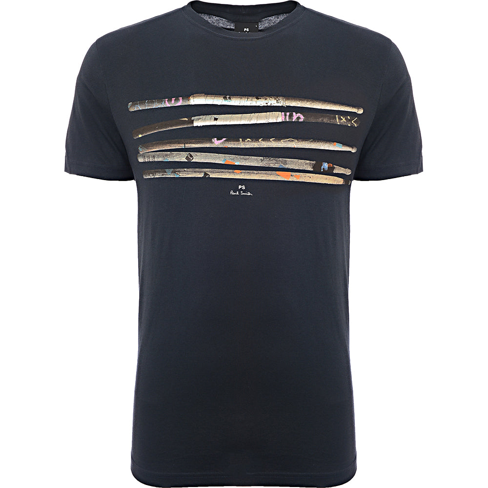 Paul Smith Mens Slim Fit Ss T-Shirt Drumsticks in Black