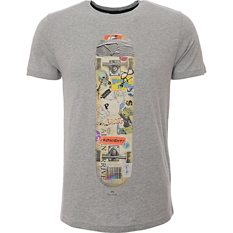 Paul Smith Mens Reg Fit T-Shirt Skateboard in Grey