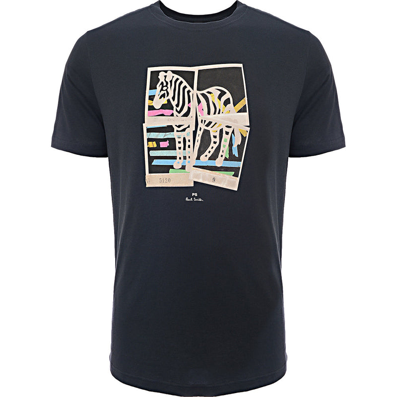 Paul Smith Mens Reg Ss T-Shirt Zebra Photos in Black