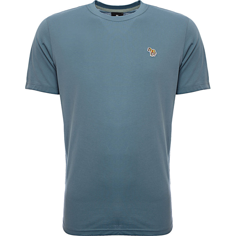 Paul Smith Mens Reg Fit Ss T-Shirt Zebra Badge in Blue