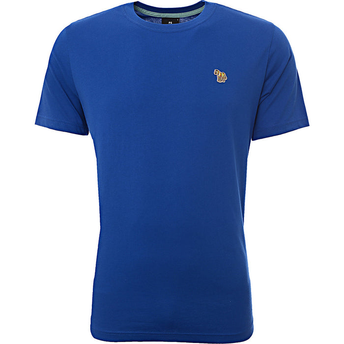 Paul Smith Mens Reg Fit Ss T-Shirt Zebra Badge in Blue