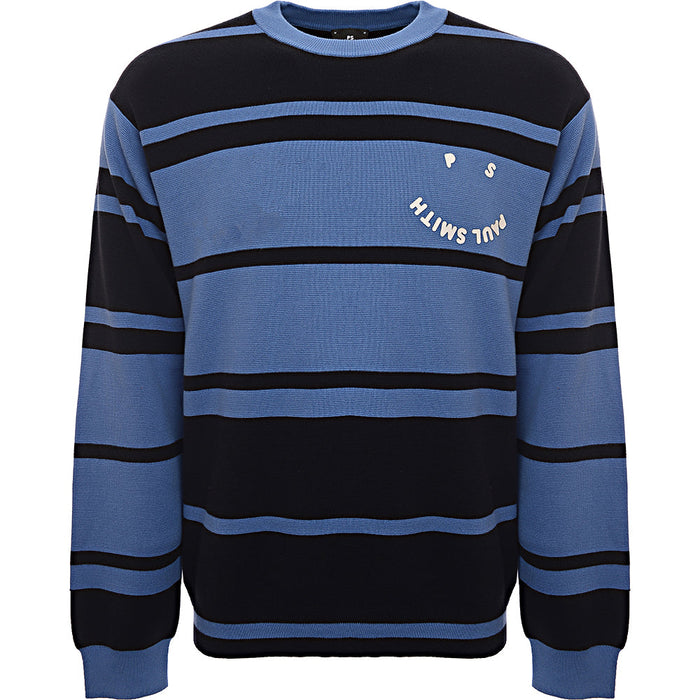 Paul Smith Mens Pullover Crew Neck Happy in Blue