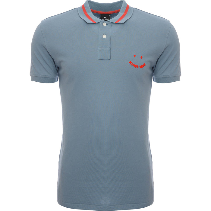 Paul Smith Mens Slim Fit Ss Polo Shirt Ps Happy in Blue