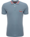 Paul Smith Mens Slim Fit Ss Polo Shirt Ps Happy in Blue