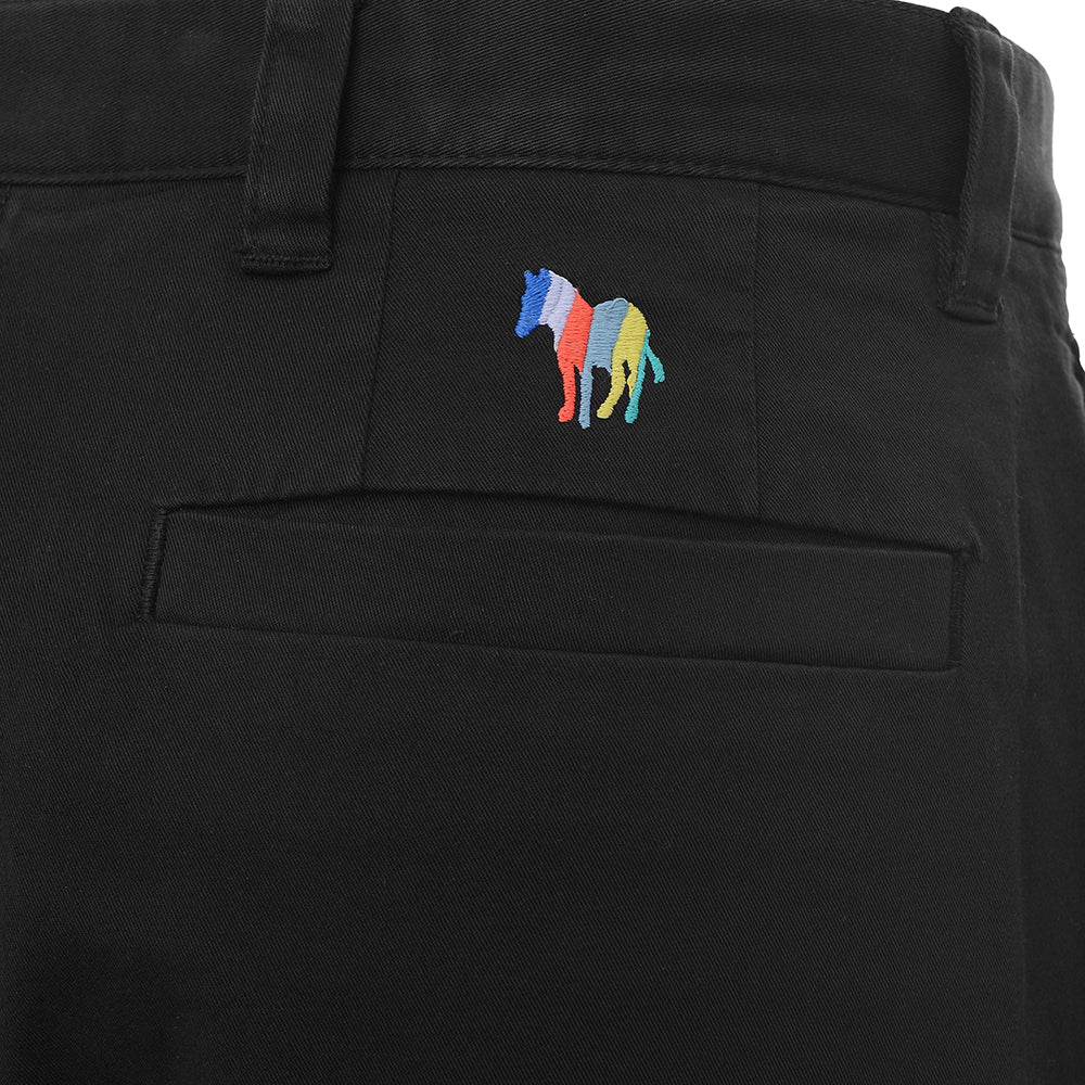 Paul Smith Mens Barrel Fit Chino Zebra Emb in Black