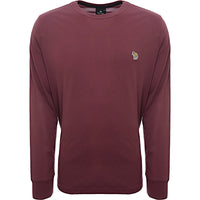 Paul Smith Mens Reg Fit Ls T-Shirt Zebra Badge in Purple