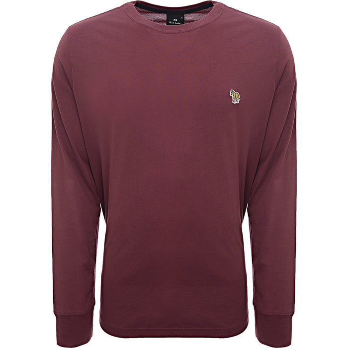 Paul Smith Mens Reg Fit Ls T-Shirt Zebra Badge in Purple