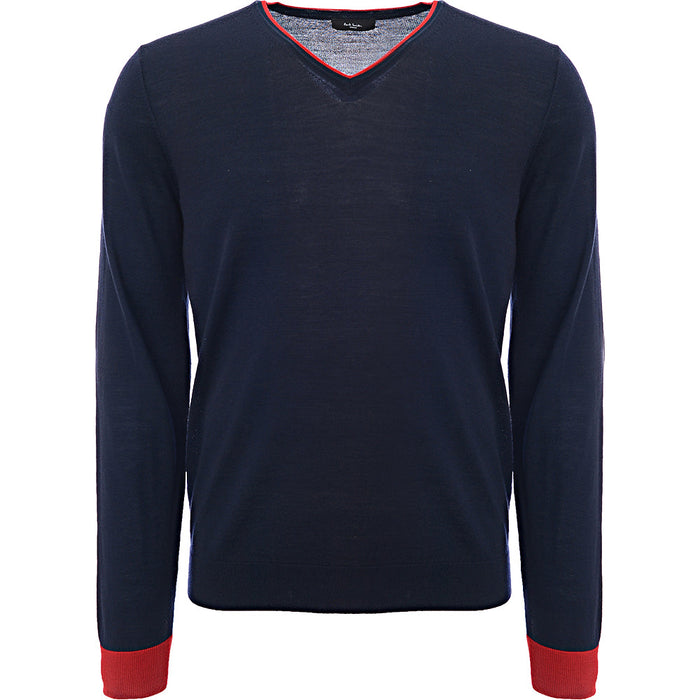 Paul Smith Mens Pullover V Neck in Navy