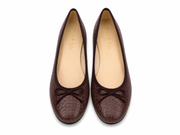 French Sole Womens Maddox Leather Ballet Pumps in Dark Brown