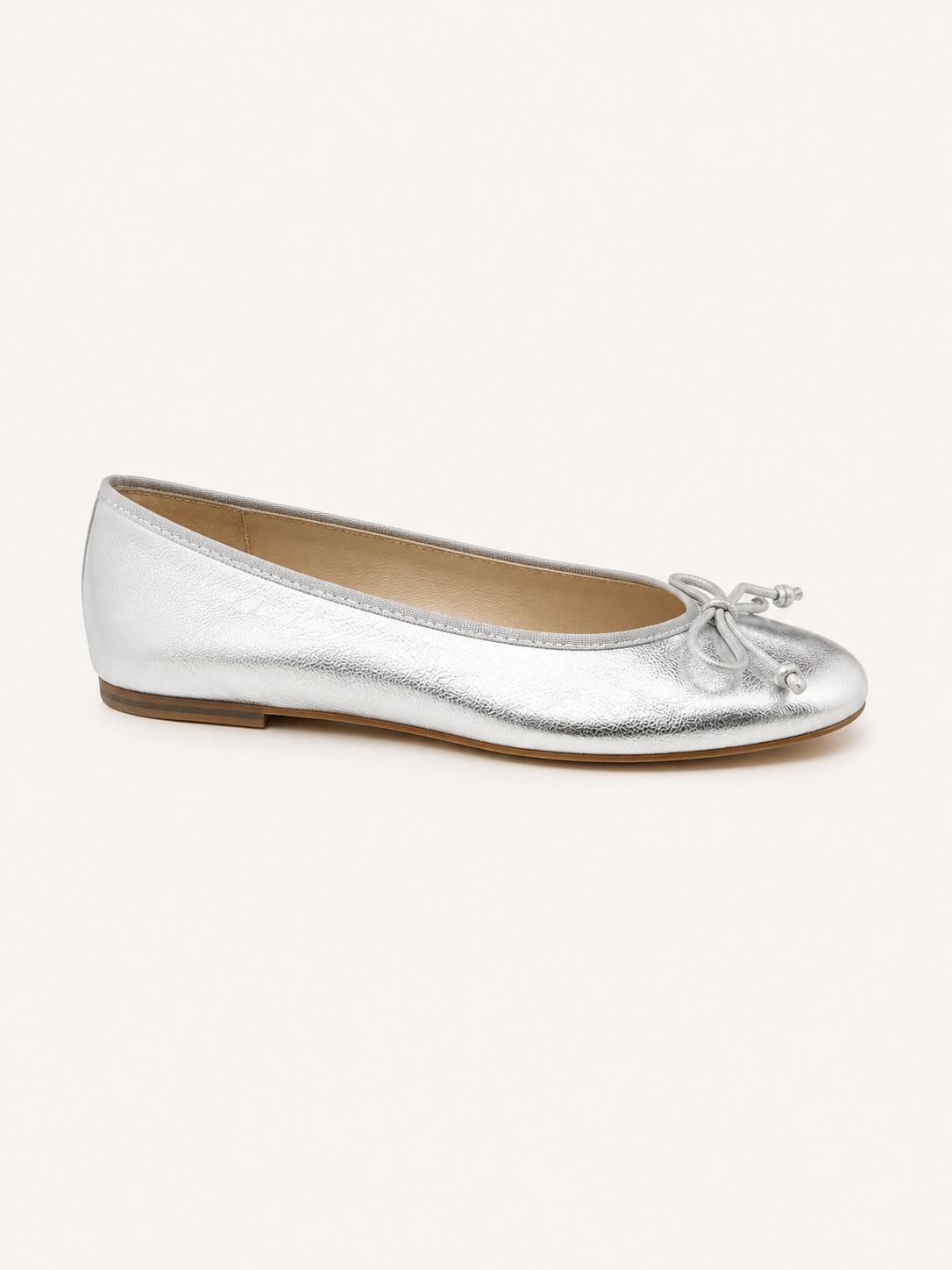 French Sole Womens Maddox Metallic Leather Ballet Pumps in Silver