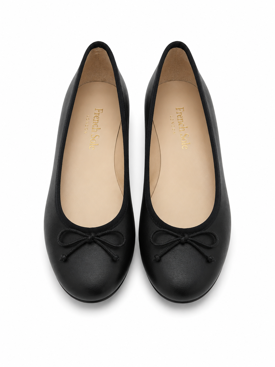French Sole Womens Maddox Leather Ballet Pumps in Black