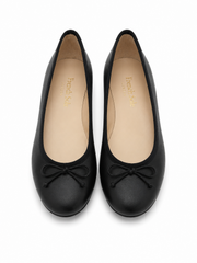 French Sole Womens Maddox Leather Ballet Pumps in Black