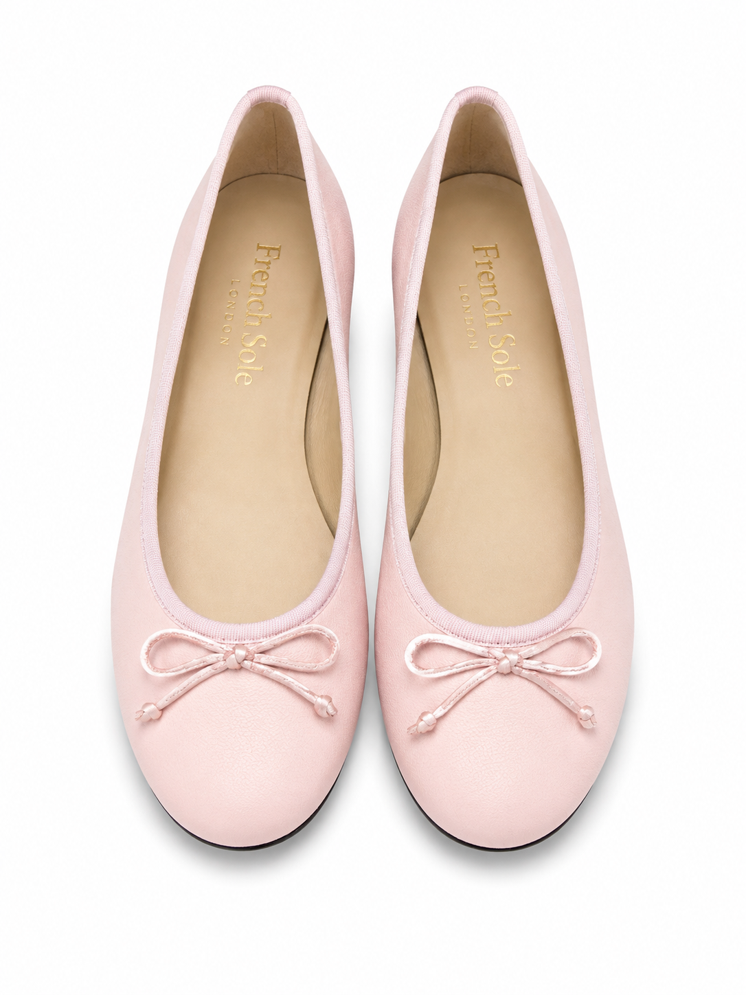 French Sole Womens Maddox Leather Ballet Pumps in Light Pink