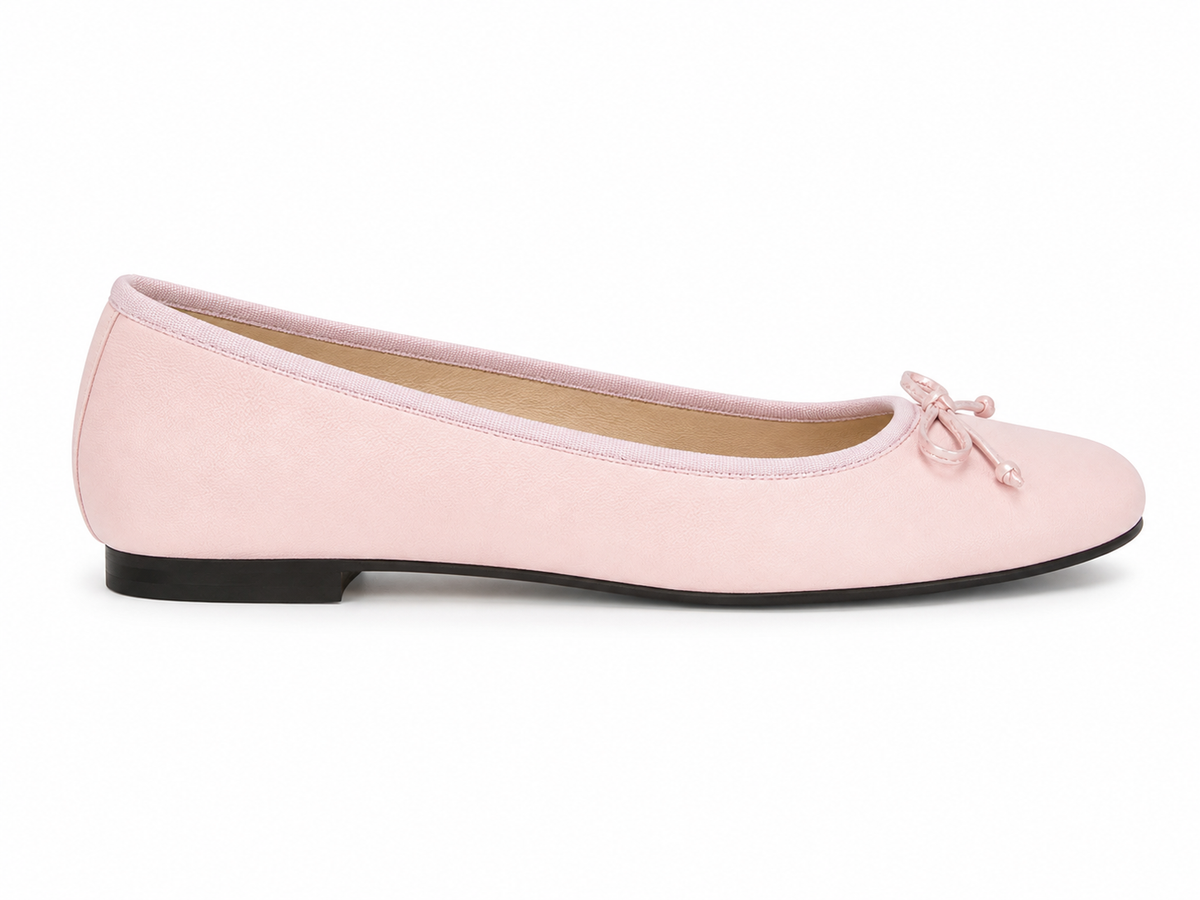 French Sole Womens Maddox Leather Ballet Pumps in Light Pink
