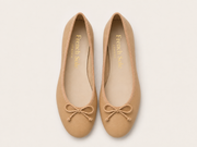 French Sole Womens Maddox Leather Ballet Pumps in Beige