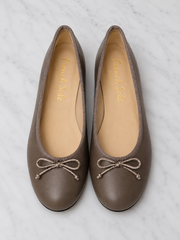 French Sole Womens Maddox Leather Ballet Pumps in Dark Brown