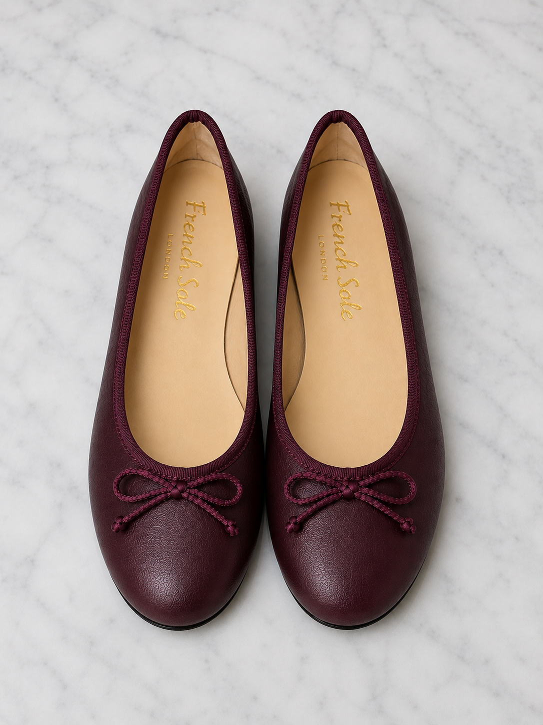 French Sole Womens Maddox Leather Ballet Pumps in Purple