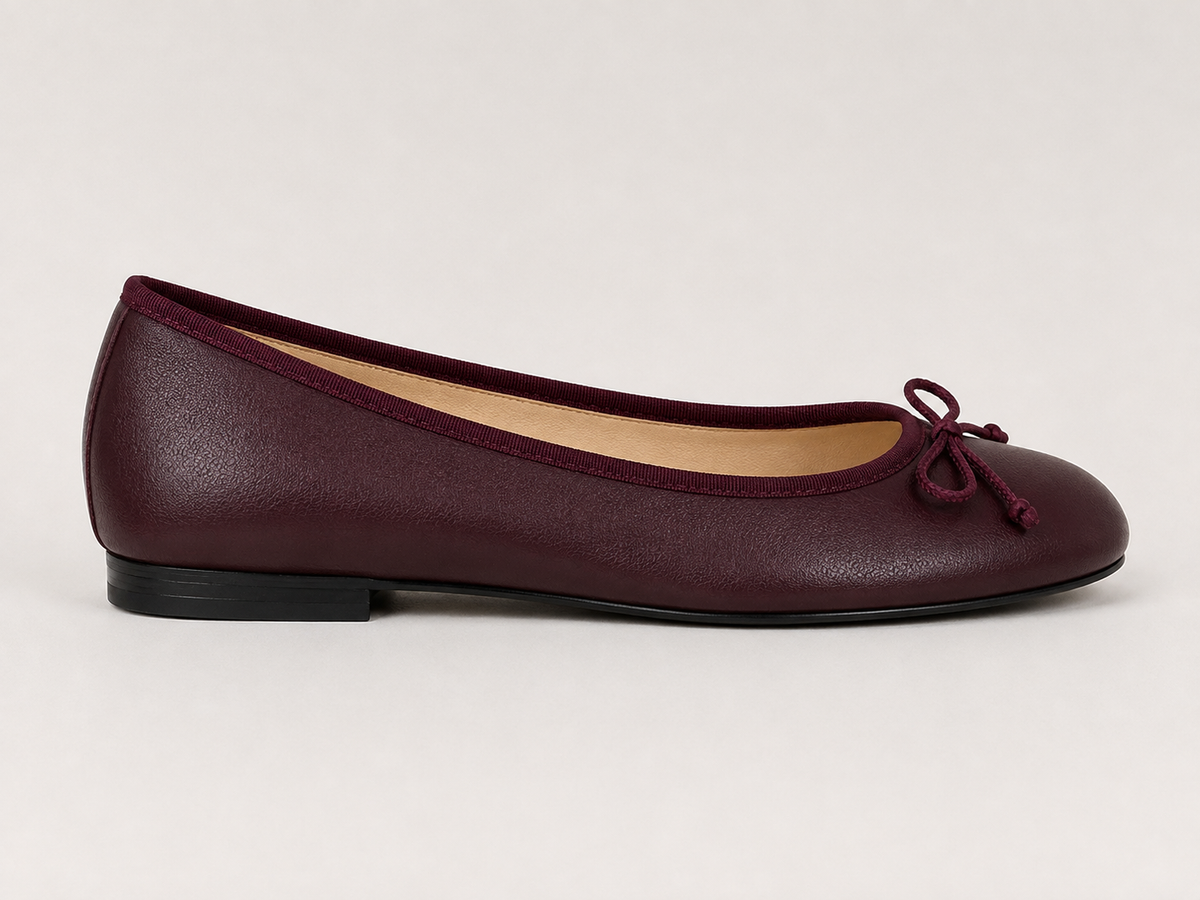 French Sole Womens Maddox Leather Ballet Pumps in Purple