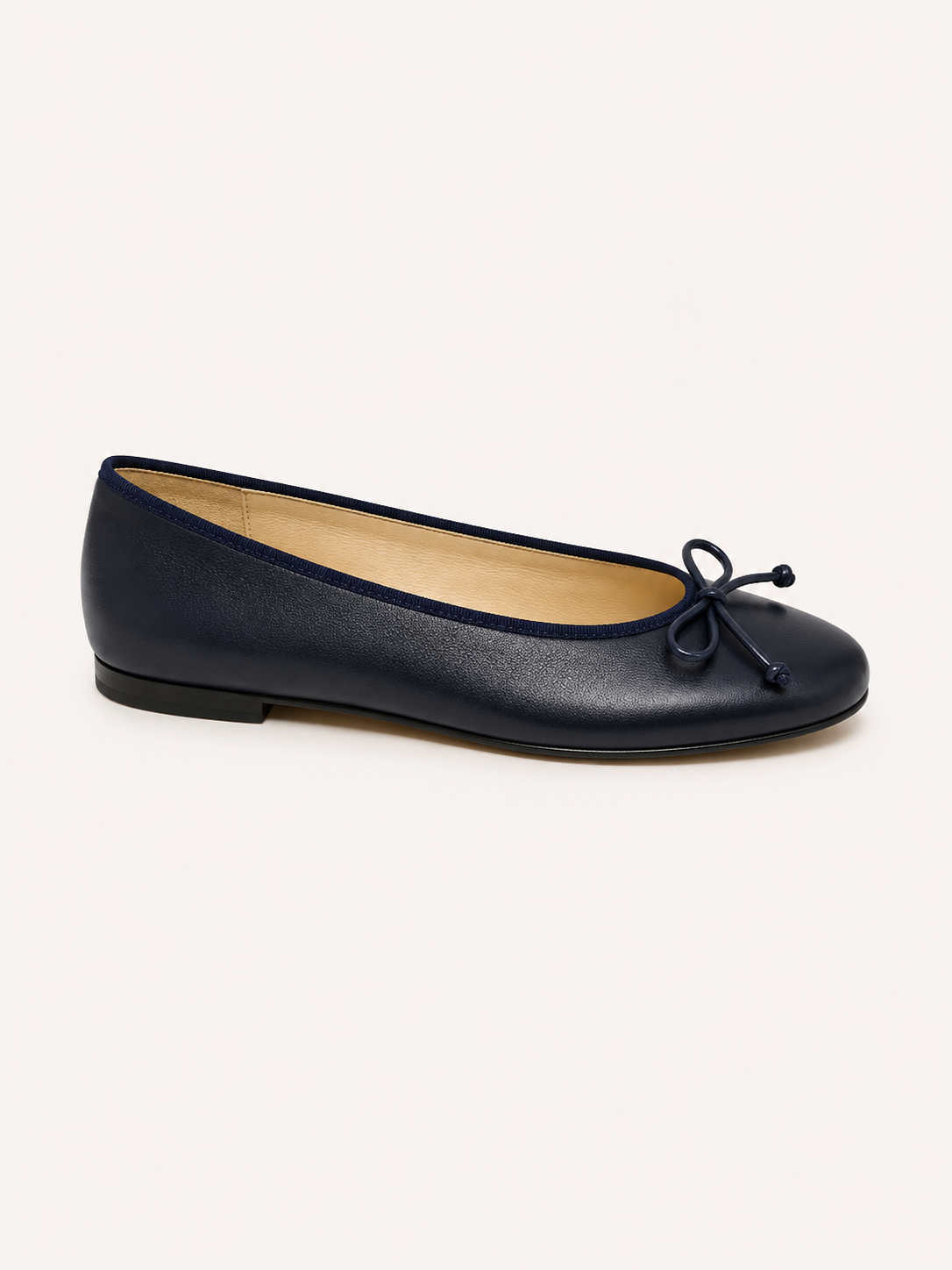 French Sole Womens Maddox Leather Ballet Pumps in Navy