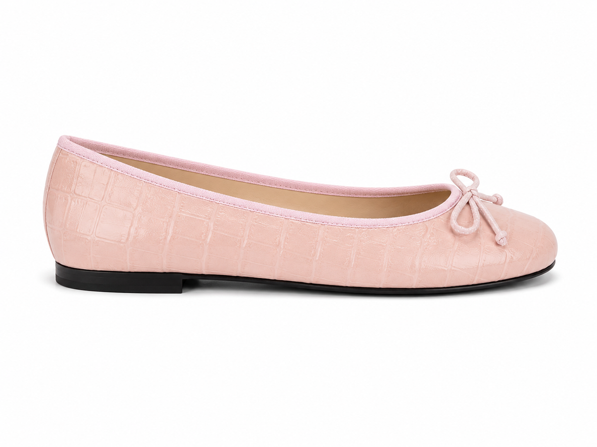 French Sole Womens Maddox Leather Ballet Pumps in Pink