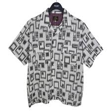 Needles Men's White SS Block JQ Shirt