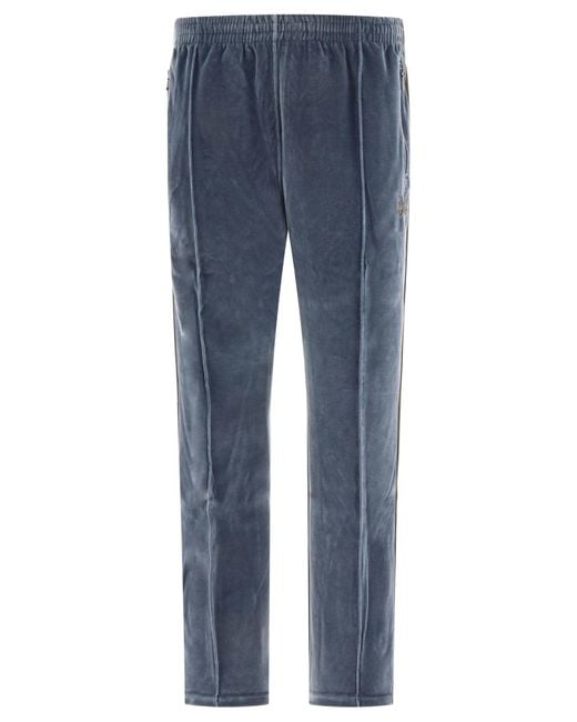 Needles Men&#39;s Blue Velour Track Pants