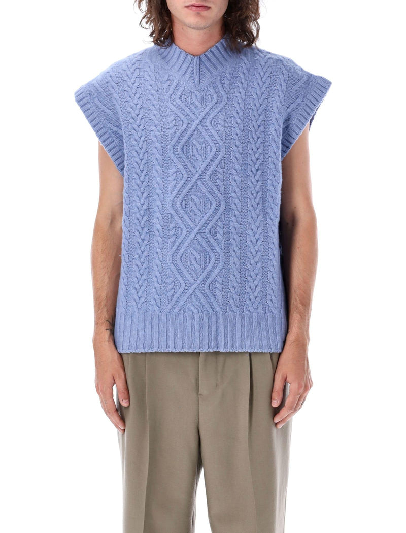 Mens Martine Rose Boiled Cable V-Neck Vest