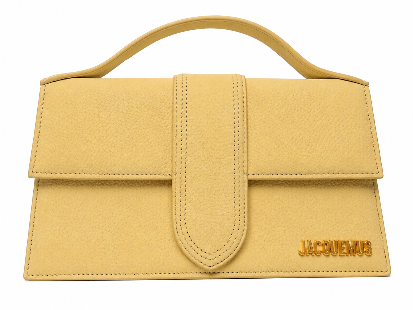 Le Grand Bambino Matt Yellow leather crossbody bag with gold hardware