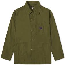 Needles Mens Olive Coverall Long Sleeve Shirt