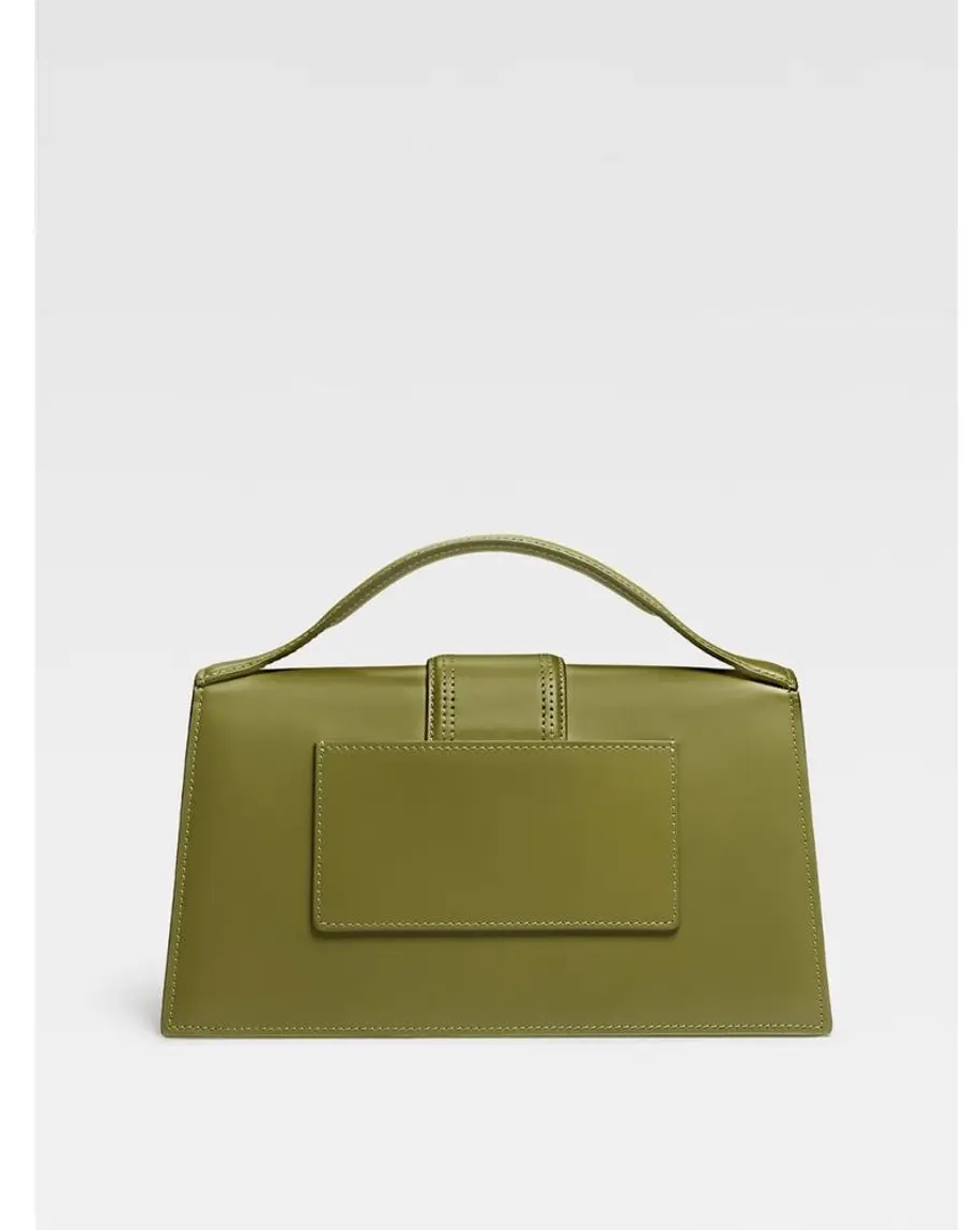 Le Grand Bambino Olive leather crossbody bag with gold hardware
