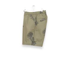 Universal Works Men's Green Block Flower Twill Pleated Track Shorts