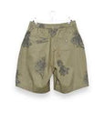 Universal Works Men's Green Block Flower Twill Pleated Track Shorts