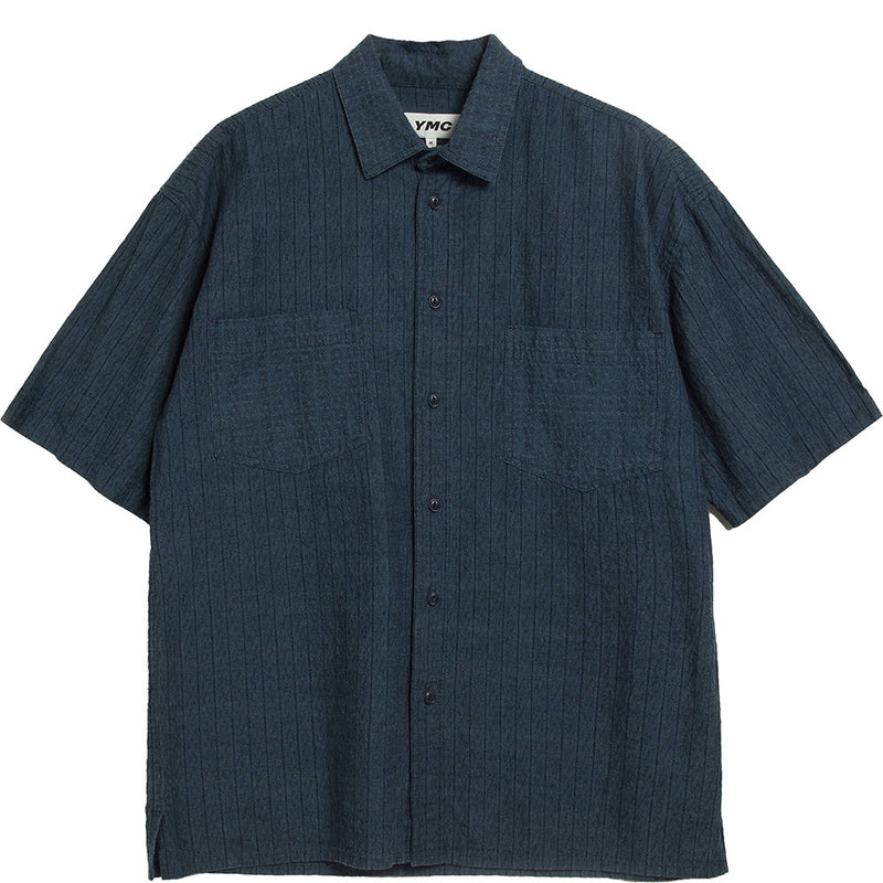 Ymc Mens Mitchum Short Sleeve Shirt Navy