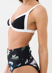 PE Nation Womens Reef Break Bikini Top in Black