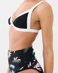 PE Nation Womens Reef Break Bikini Top in Black