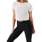PE Nation Womens Kaaiaa X P.E Nation Organic Cotton Crop Tee in Cream