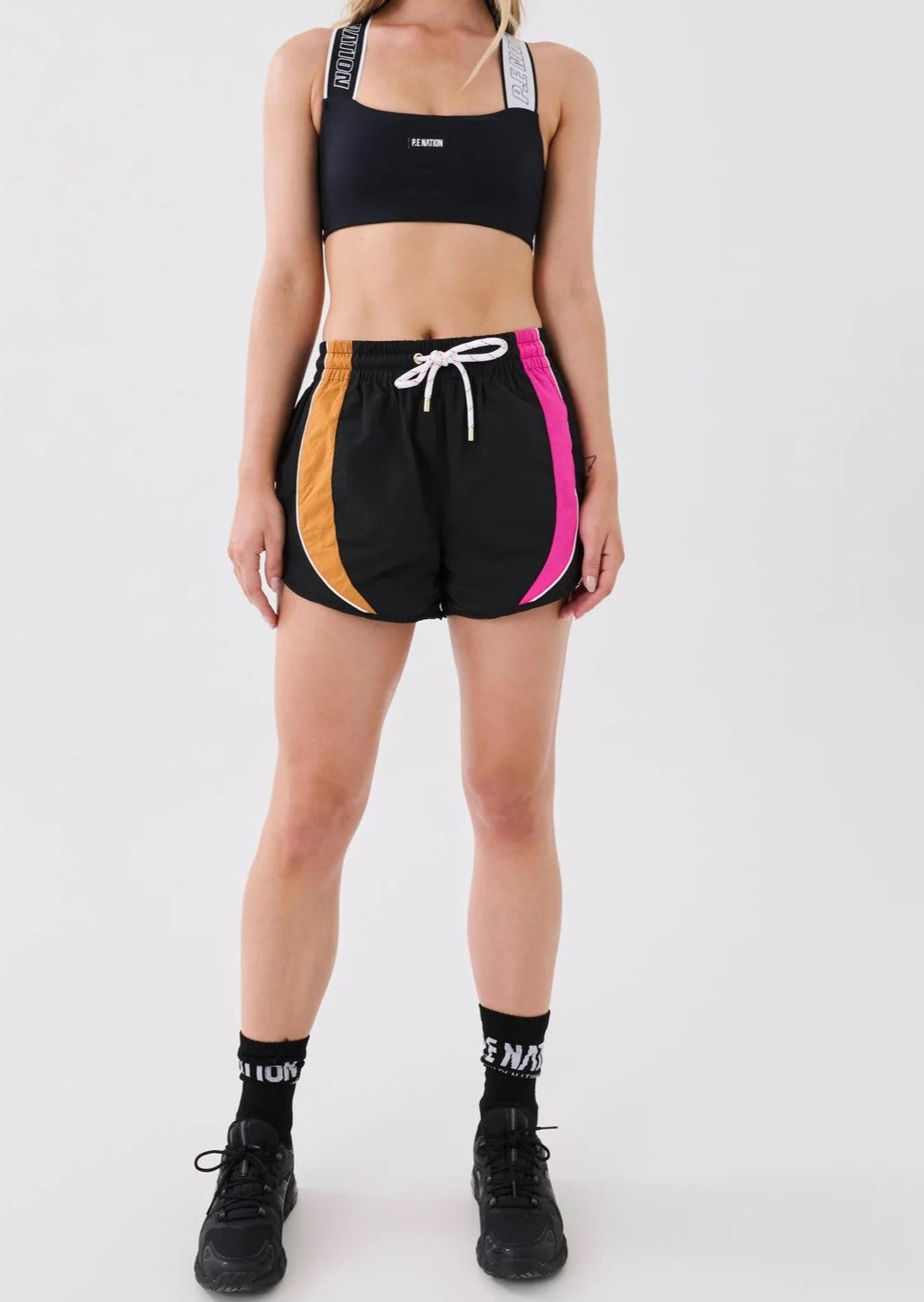 PE Nation Womens Forefront Sports Bra in Black