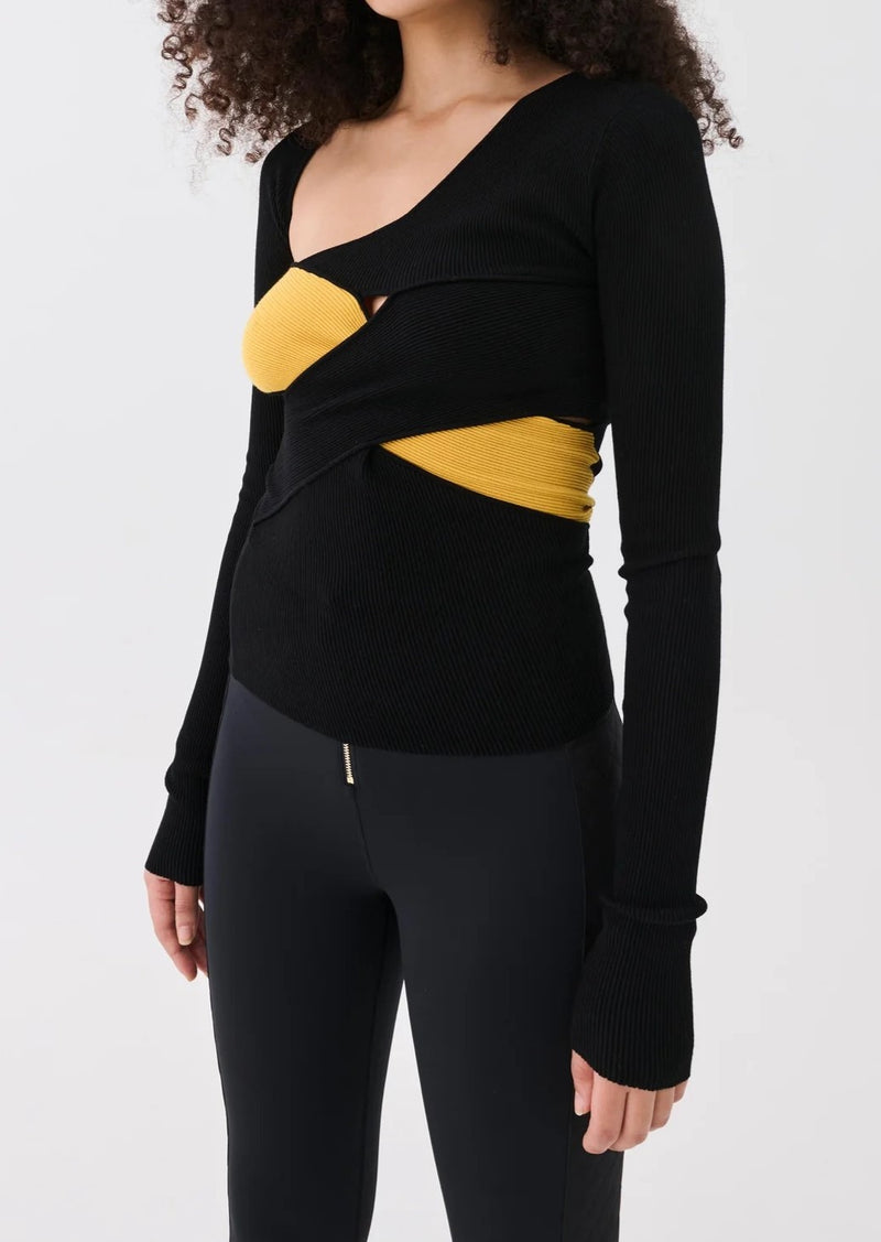 PE Nation Womens Riot Knit Top in Black
