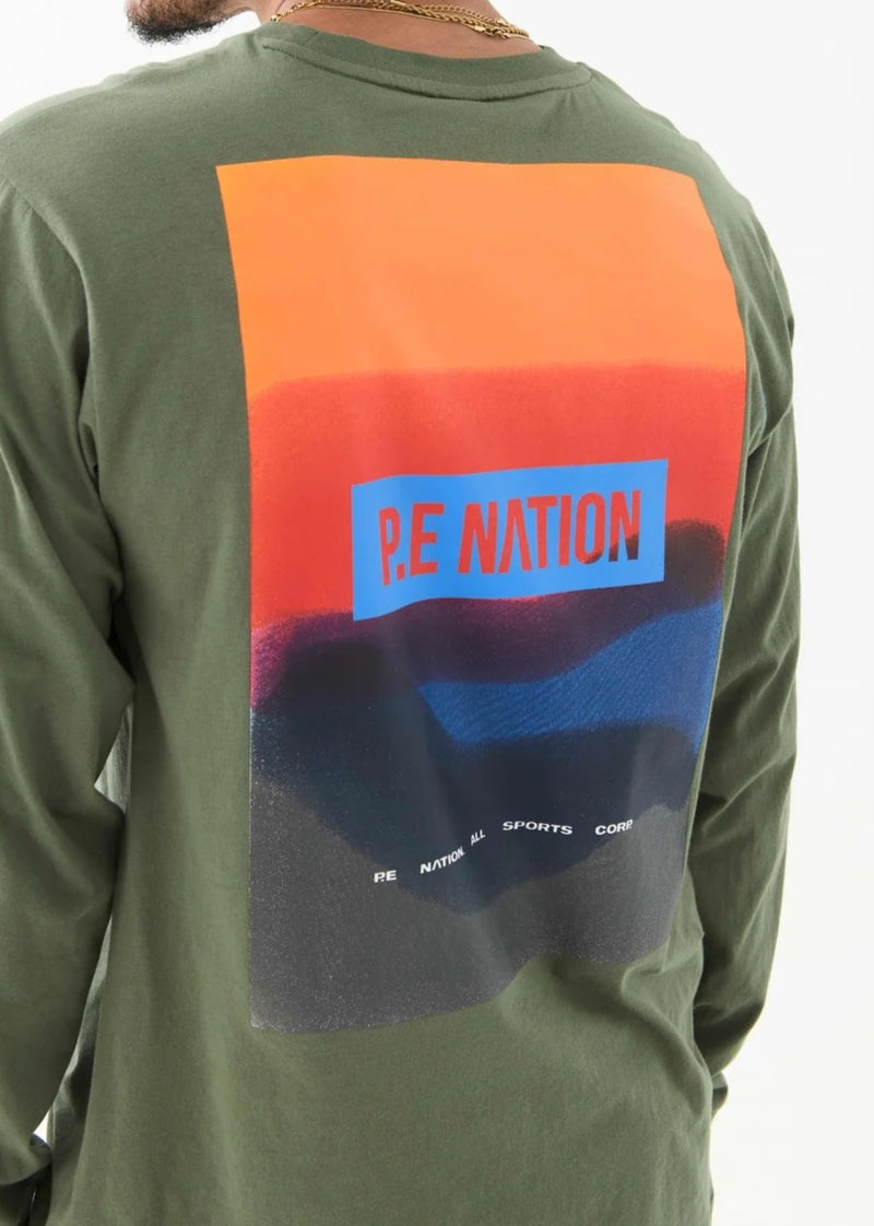 PE Nation Mens Bowery Ls Tee in Green