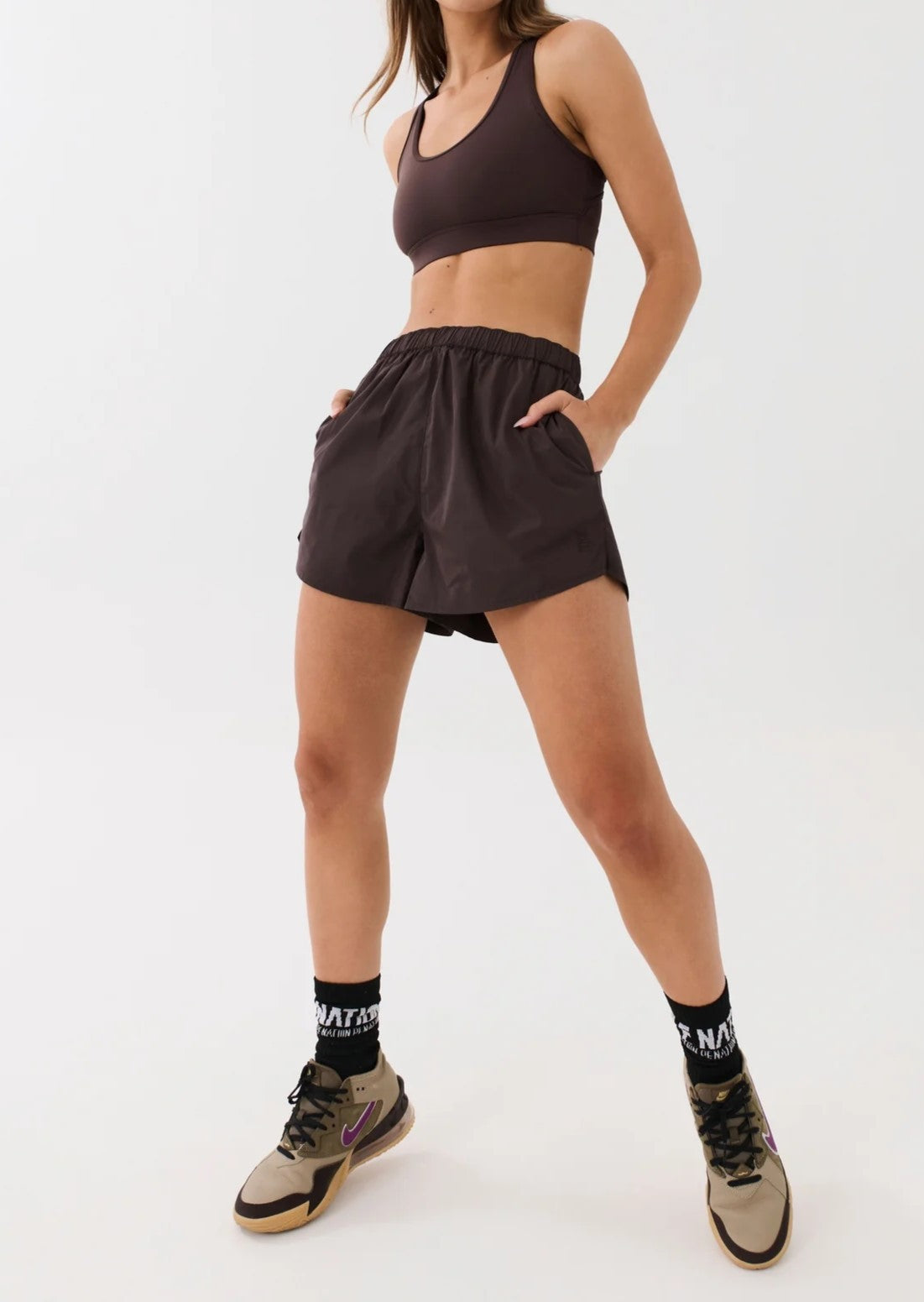 PE Nation Womens Reverb Short in Brown