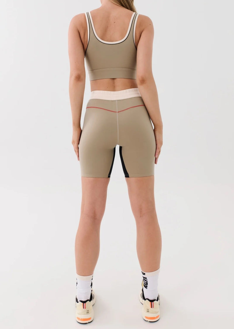 PE Nation Womens Undefeated Bike Short in Beige