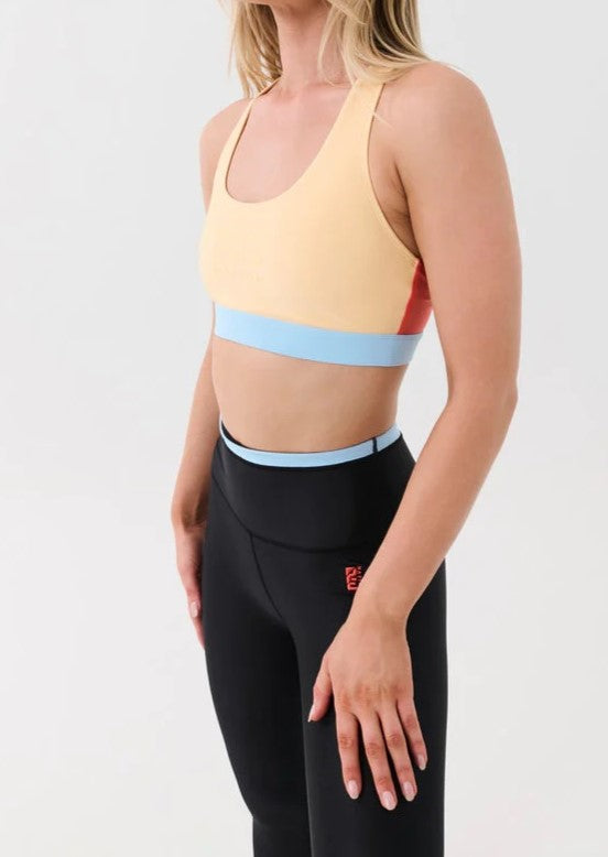 PE Nation Womens Denizen Sports Bra in Beige