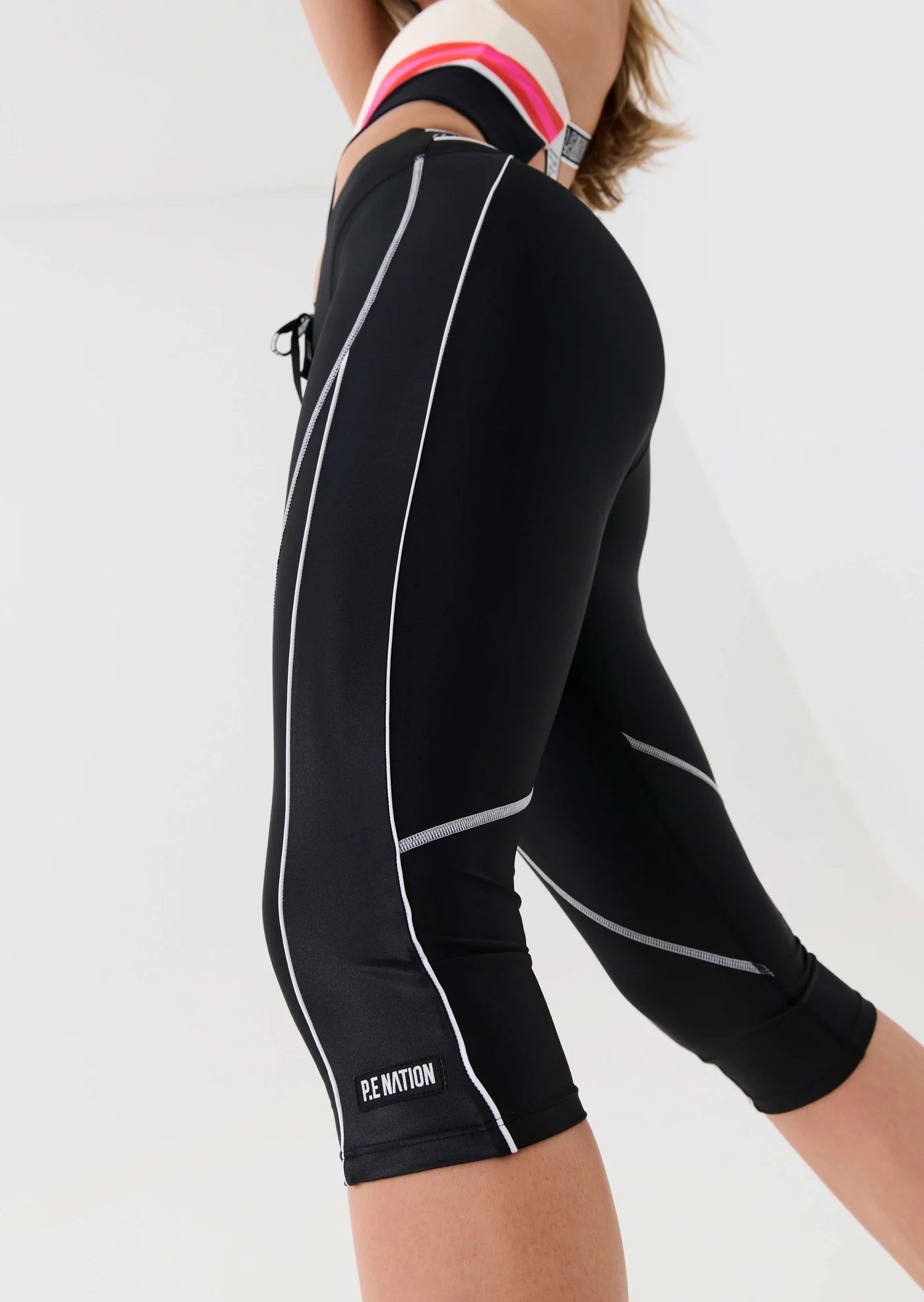 PE Nation Womens Reformer Crop Legging in Black