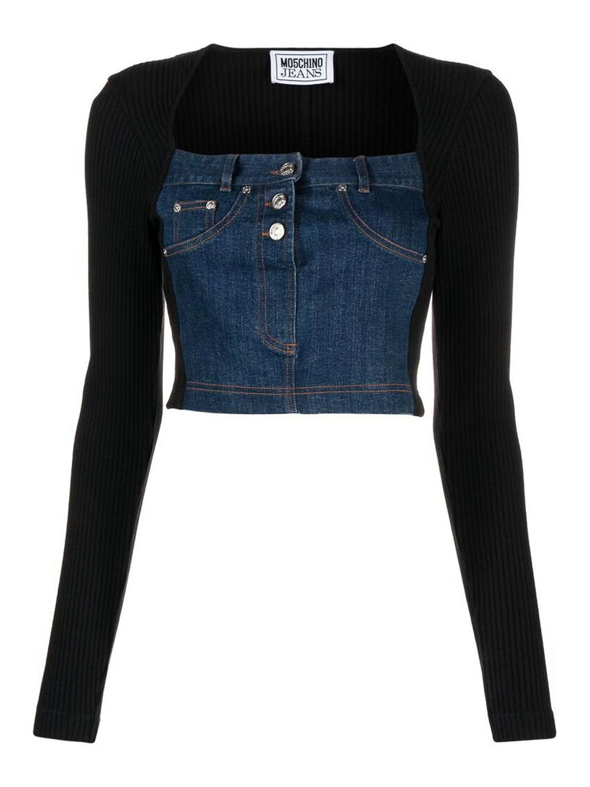 Moschino Black Cotton Knitwear in Black