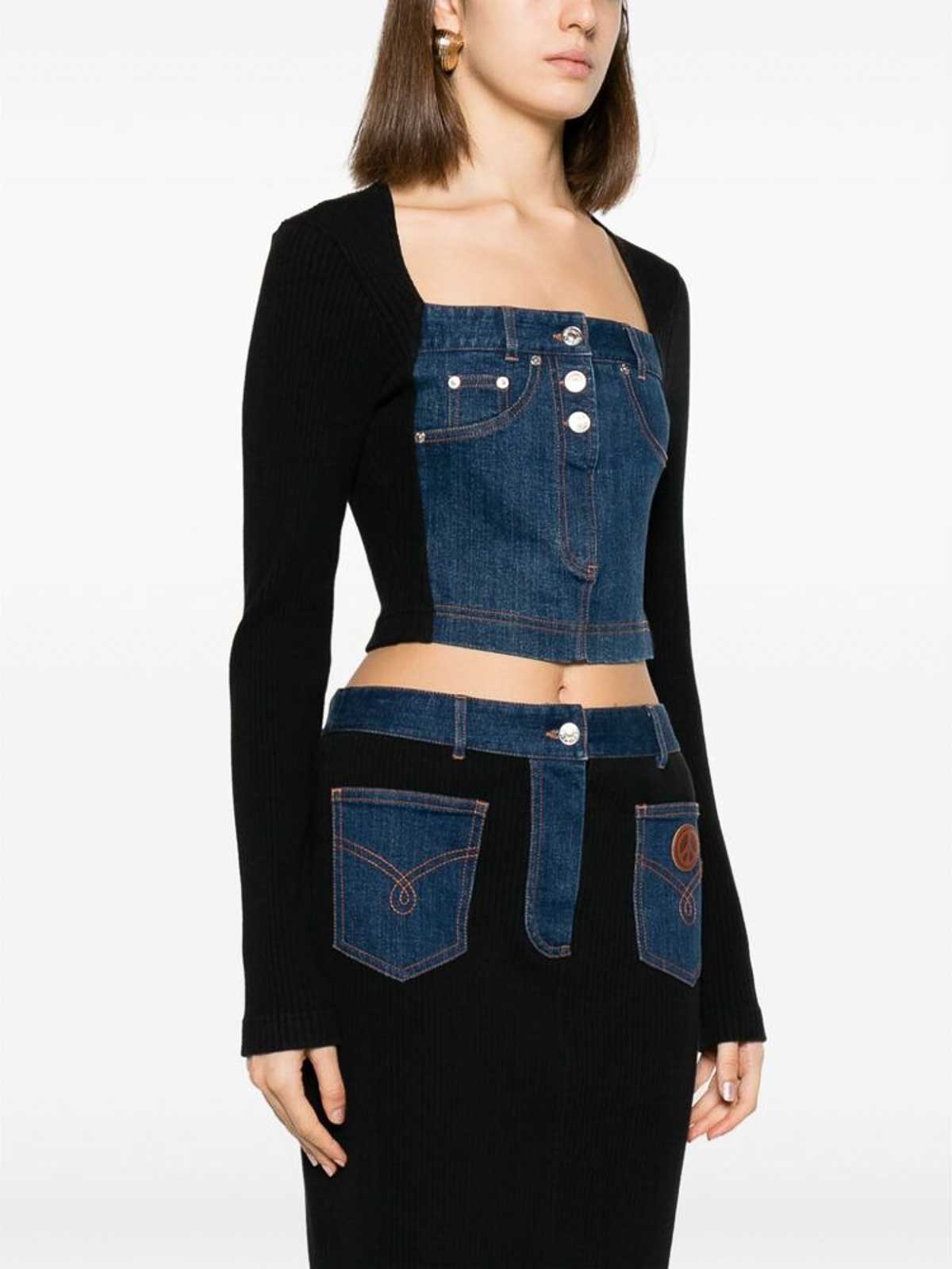 Moschino Black Cotton Knitwear in Black