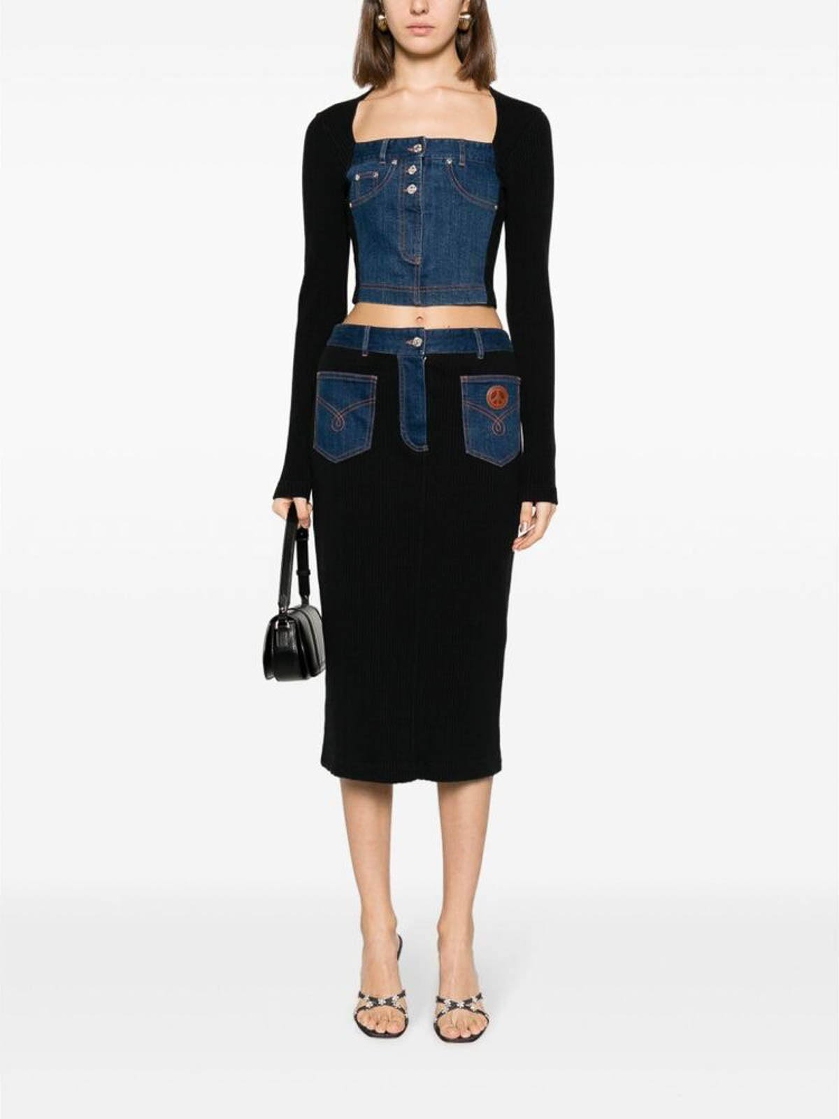 Moschino Black Cotton Knitwear in Black